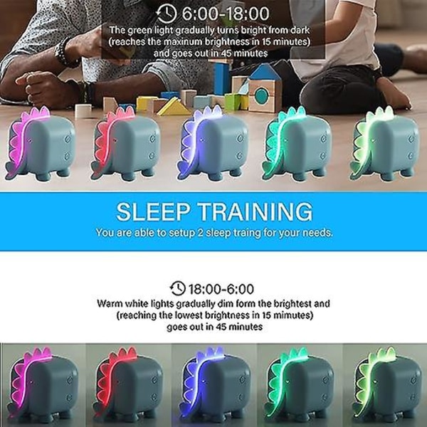(blå) Väckarklocka Barn Flickor Pojkar Led Digital Väckarklocka, Dinosaurie Digital Väckarklocka, Justerbar Volym Timer, Snooze Nattljus Usb Laddningsbar