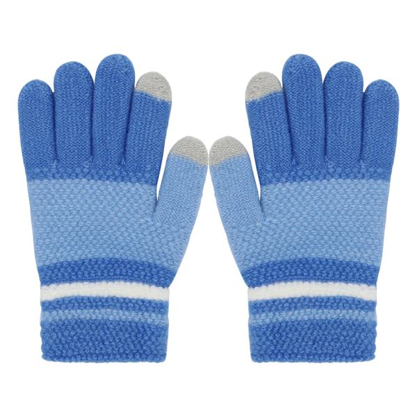 Barnehansker, Strikkhansker til Vinter, Elastiske Barnevotter, Fullfingerhansker for Barn, Myke Varme Barnestrikkhansker for Gutter og Jenter Blue