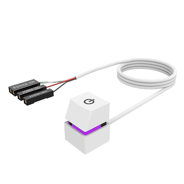 2m bärbar LED-belysning dator skrivbord switch PC extern start på/av-knapp förlängningskabel, RGB