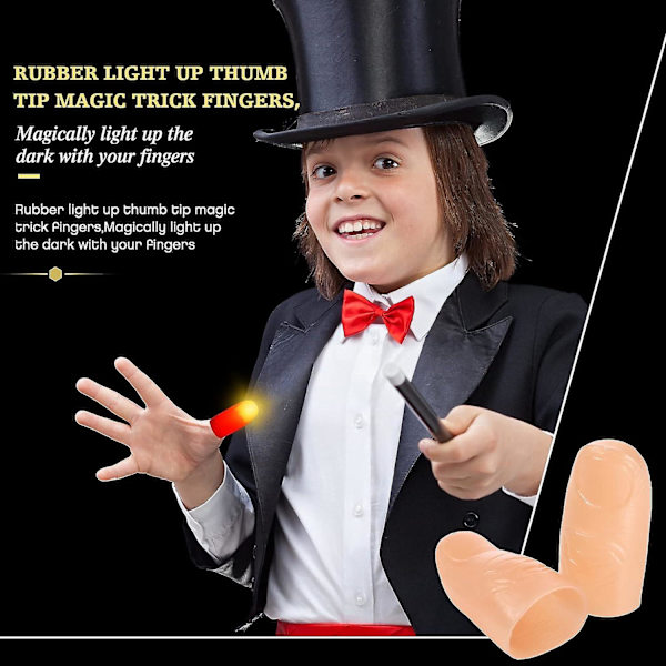 6 stk magiske tommelfingerlys falske finger LED-lys blinkende tommelfingerlys magisk triks blinkende tommelfingerlys LED-spøkelsesleketøy for magiske rekvisitter fest
