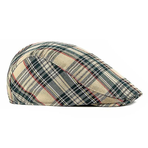 Platt cap i rutig dam Herr Ivy Gastby Cabbie Cap Unisex Cotton Newsboy Cap Justerbar storlek 3 färger