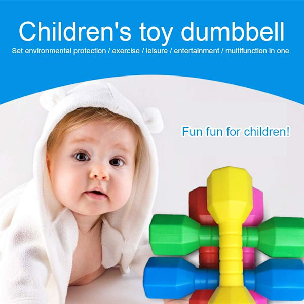 2 st/set Barn Hantlar Fitnessutrustning Kindergarten Rolig Present Barn Arm Hand Vikter Pilates Hantlar,Hem Gym Träning Skivstång,Fitn