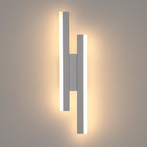 Moderne LED-væglamper, 16W akryl LED-indendørsvæglampe, 3000K varmt hvidt, lang LED-væglampe, væglampe til soveværelse 3000k Warm White  White