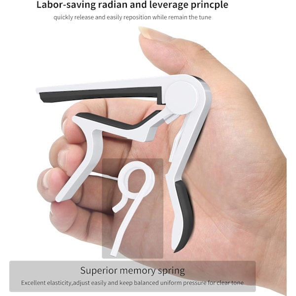 Gitar Capo Hurtigbytte Capo for 6-strengs Akustisk Gitar Elektrisk Gitar Klassisk Gitar Ukulele Capotastos Capo (Hvit) White