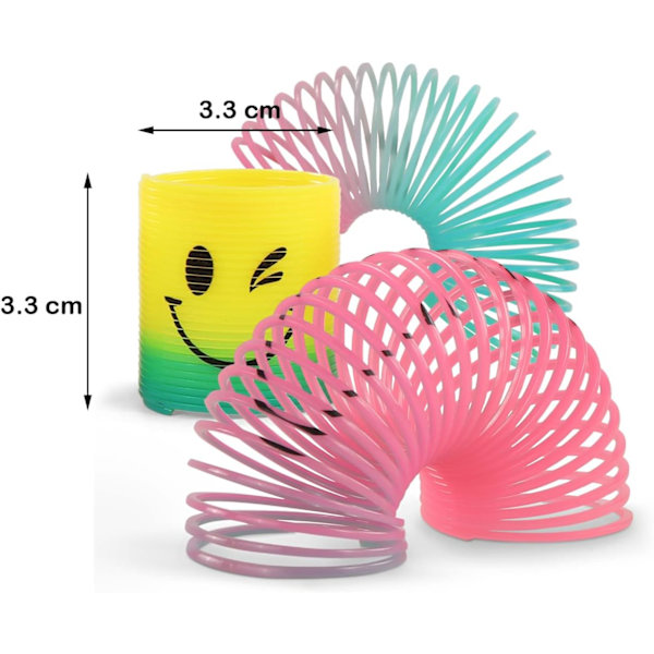 30 Fjedre til Festposer - Regnbuefarvede Fidget Mini Smile Legetøj til Pinata-fest, Gave til Børn, Drenge og Piger Random Color
