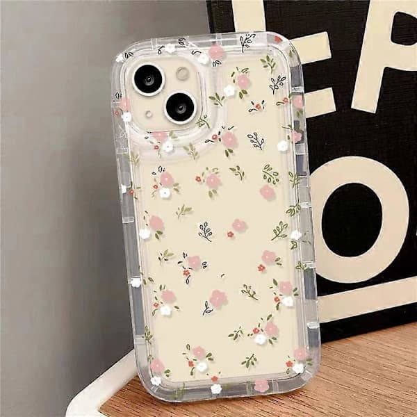 Blomstrete telefondeksel for Iphone 16 Estetisk Søtt Blomsterdeksel