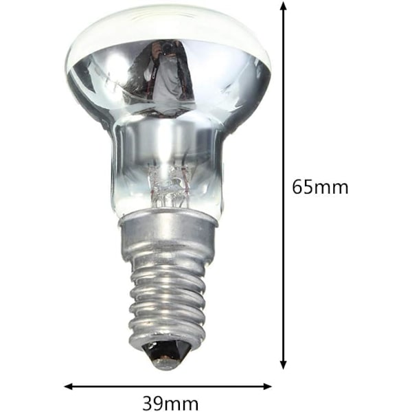 Hvid Edison-pære E14 lysholder R39 reflektor spotpære lavalampe glødetrådspære glødepærer lyspærer dæmpbar (30 W
