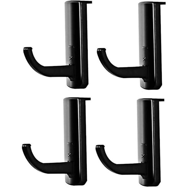 Hovedtelefon Headset Hanger Monitor Nd Holder Headset Stick-on Krog(4stk, Sort)