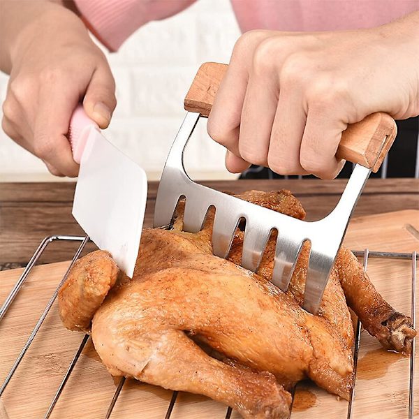 Bbq bjørnekløer, kødkløer, rustfrit stål kødkløer, Bbq kødhandler gafler2 stykker