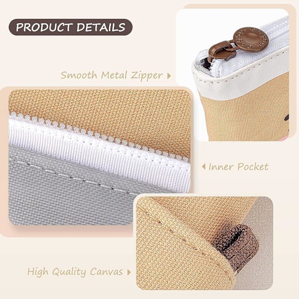 Brun-lærer Student Retractable Pencil Case Pencil Case Pencil Case til børn og piger Kawaii Polka Dot Skoleartikler (1 stk)