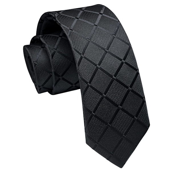 Smal slips för män Klassisk 6 cm smal slips för formell bröllopsfest Paisley Randig Rutig... black