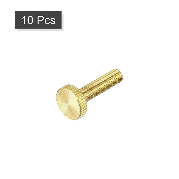 Räfflade tumskruvar, M6x25mm platta mässingsbultar greppknoppar fästelement för PC, elektronik, mekanik 10st