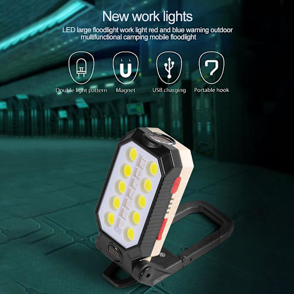 Usb Led Arbetslampa Magnetisk Ljus Med Magnetisk Bas För Hemverkstad Cob Stor