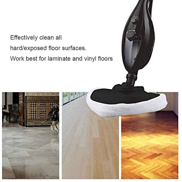 Dampmoppe Puder Universal Vaskbare Mop Klude Genanvendelige Mikrofiber Udskiftning Rengøringspuder Til Hjem 6 Stk (hvid)