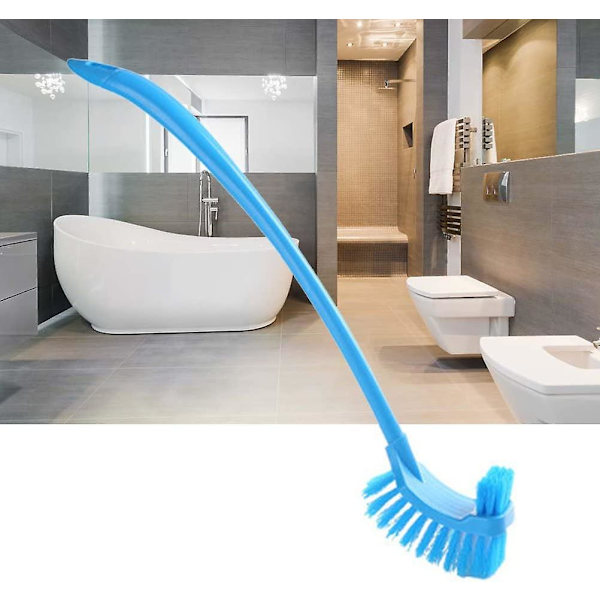 WC-harja WC-harja Muovi Kannettava Pitkä Kahva Kylpyhuone WC-Pöntön Puhdistus Kaksipuolinen Puhdistusharja (1kpl, Sininen)