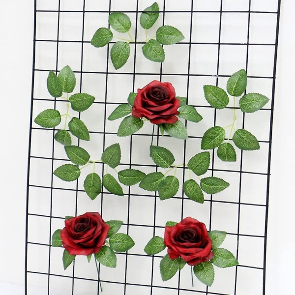 Konstgjorda blommor Blad Realistiska falska rosor till kransar Gör-det-själv hantverk Festdekoration Bröllopsbukett Rosenrankor Centerpieces Heminredning 50st