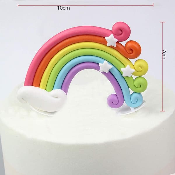 12-delt kagepynt sæt regnbuesky kagepynt børnekagepynt til fødselsdag babyshower fest