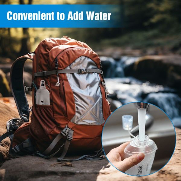 150ML Myk Flask, TPU Foldbar Løpehydreringsflaske, Myk Sammenleggbar Vannflaske for Hydreringspakke Sykling Maraton Løping Fotturer, Hvit White 150ml