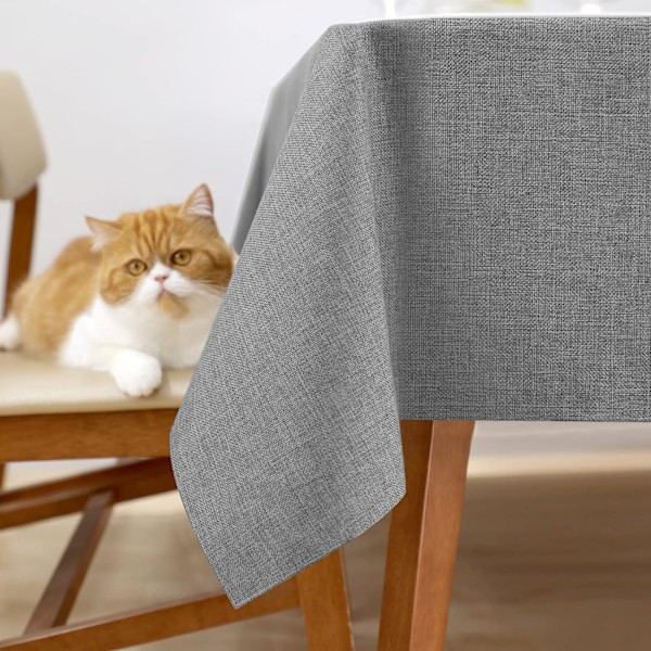 Grå Borddug Rektangulær Burlap Borddug Hessian Borddug Stof Aflang Dug Borddækken Køkken Have Udendørs Spisning Dekorati Light Grey 52x70in(132x178cm)