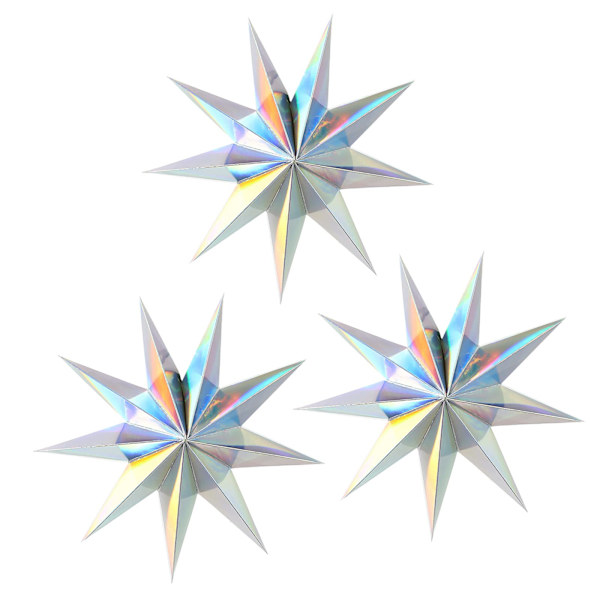 12 tommer 19D 9-spidset stjerne papir lanterne vægophæng til bryllup fødselsdag babyværelse dekorationer festartikler Fantasy Colors