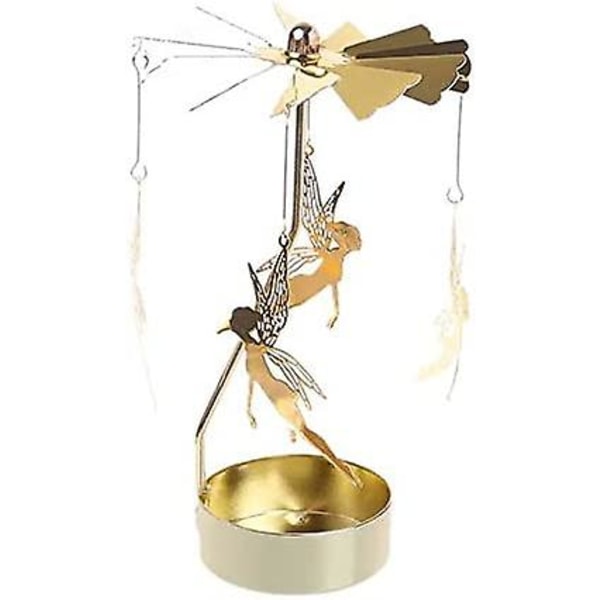 1 kpl Pyörivä kynttilänjalka metallinen kynttilänjalka Koriste kotiin häihin Golden Fairygold