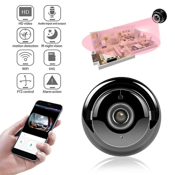 Mini Wifi Ip-kamera Hd trådløst innendørskamera Night Vision Toveis Audio Motion Hjemmekameraer
