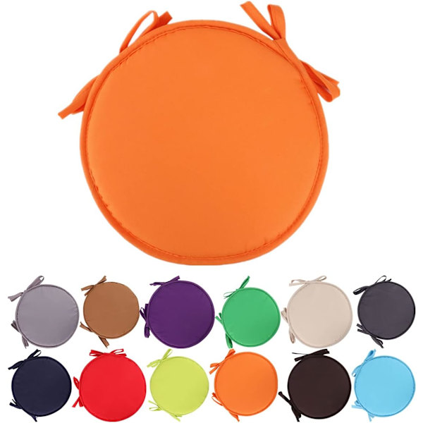 Färgglada inomhus/utomhus stolsdynor runda sittdynor trädgård uteplats hem kuddar - diameter 30cm/38cm, uteplatsmöbler kuddfodral, runda sittdynor Orange 38cm