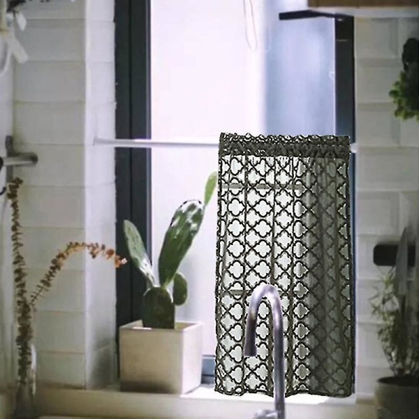 Dekorativ kort gardin tvättbar polyester slät yta dörrgardin för hemmet