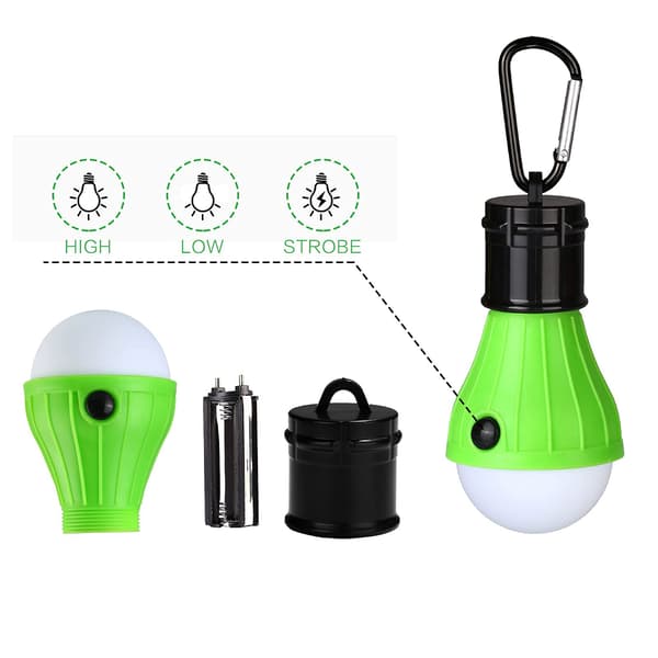 Campinglys, 4-delt teltlysett med 3 moduser, vanntett IP65 LED-campinglykt.