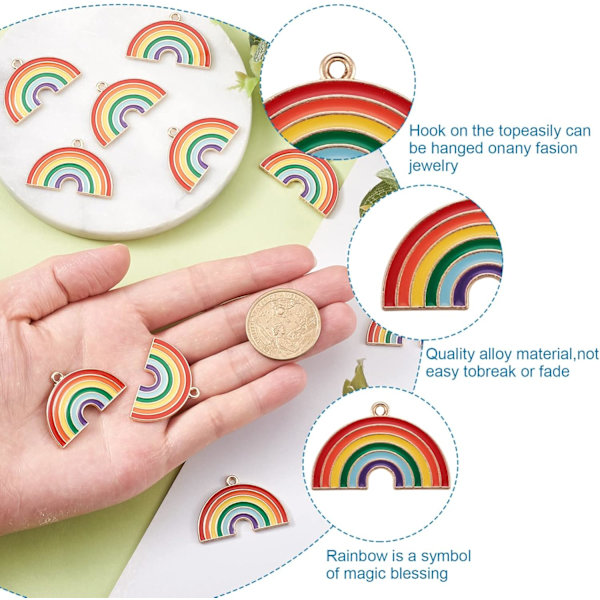 PandaHall-emalijoulukoristeet, riipukset, seos, eläin, roikkuvat koristeet, helmet, kaulakoruun, rannekoruun, korvakoruihin, korujen valmistukseen RainbowColorful