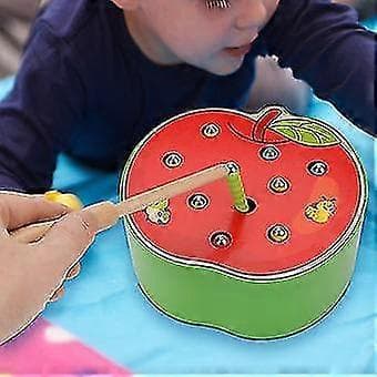 Epleformet magnetisk ormefangstspill for pedagogiske leker for barn