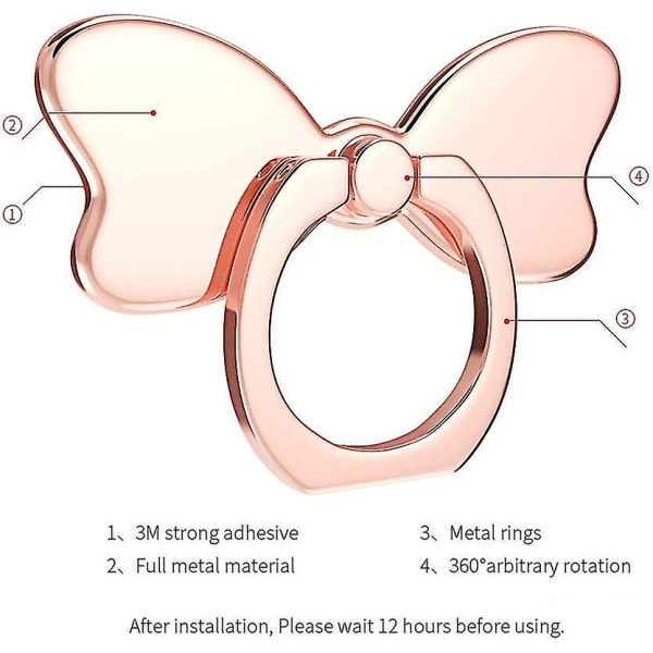 Metall Mobiltelefon Finger Ring Stabilitet Stativ Sammenleggbar Knott Loop
