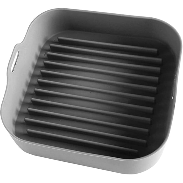 Airfryer silikonepot, 8x8 tommer firkantet silikone airfryer kurv, silikoneskål til airfryer ovn tilbehør, ikke mere hård rengøring