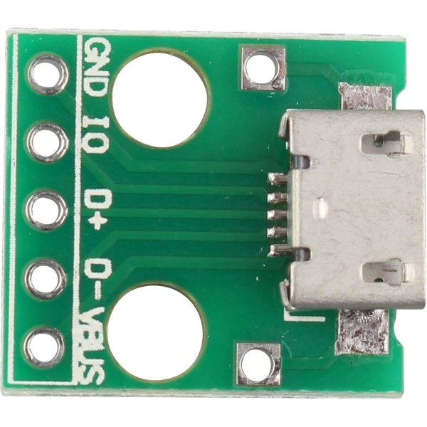 Haljia Micro USB -dip-adapteri, 5-nastainen naarasliitin, tyyppi B, PCB-muunninmoduulikortti (4kpl)