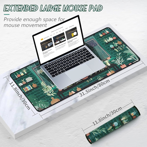 Musematte Gaming Stor Skrivebordsmatte (31,5 x 11,8 x 0,12 tommer) Vaskbar Musematte Bærbar PC Skrivebordsmatte, Japansk Musematte med Sklisikker Gummibase, Utvid MousePad Y11 XL