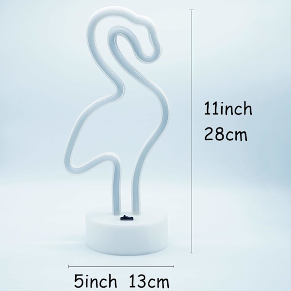 Flamingo Neonskilt, USB/Batteri Rosa Dekorativ Flamingo Neonlys med Stativbase Flamingo Damegave Innflyttingsgave (Flamingo)