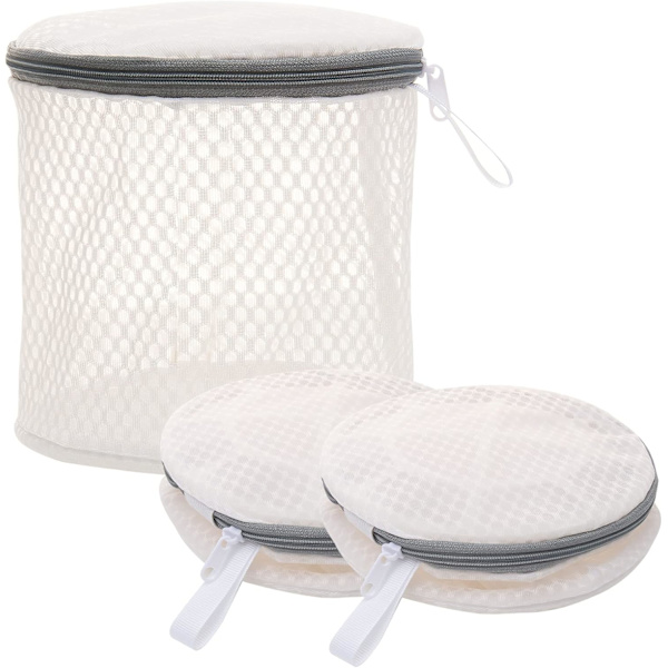Vaskemaskinpose i Mesh for BH, Undertøy og Delikat Vask - Bra Vaskpose med Premium Glidelås Beige 2 SET