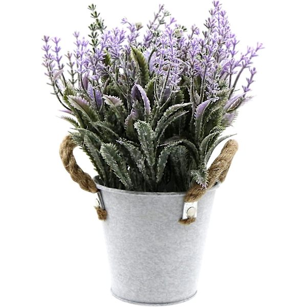 Konstgjorda växter inomhus krukväxt simulering konstgjord blomma, hem balkong vardagsrum sovrum grön dekoration, skrivbordsdekorationer, lila lavendel, Wr