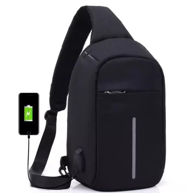 Tyverisikker skulderveske med USB-lading -