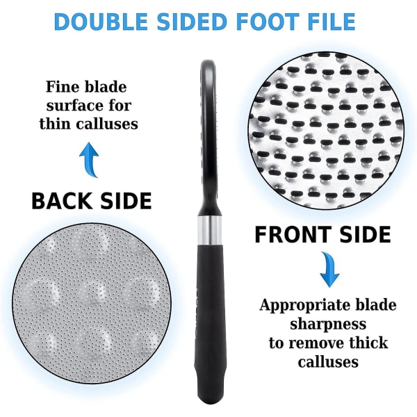 Fodfil Fodfil Callus Remover Dead Skin Remover Dobbeltsidet fodskrubber Fodpleje Pedicureværktøj til at fjerne hård hud