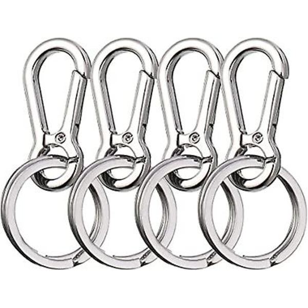 Metallnyckelring Nyckelring, Metallkarbinhake Nyckelring Nyckelhållare Nyckelringar Hummerklor Snurrklips Nyckelkedja För Män Kvinnor(5st, Silver)