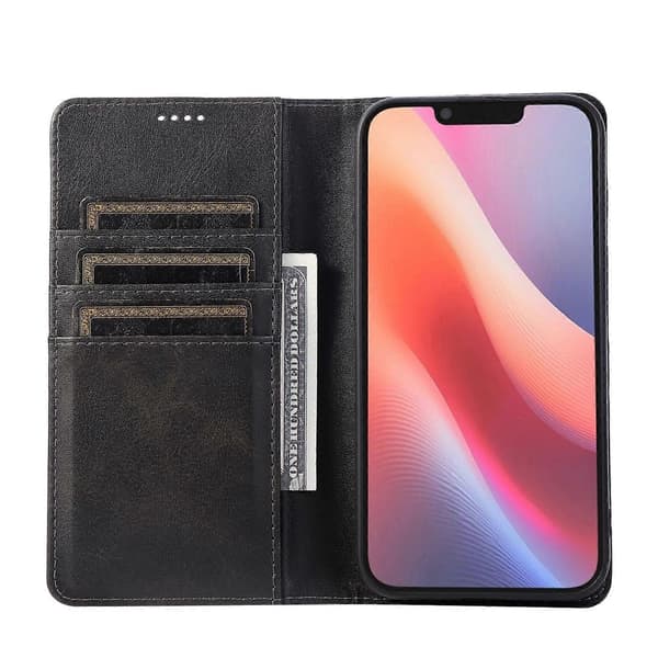 PU læder telefonpung cover til iPhone 16e Black