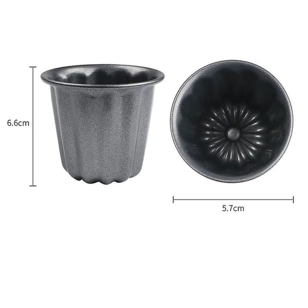 Form, genanvendelig kageform i kulstofstål til hjemmekøkken, non-stick (2 stk., sort)