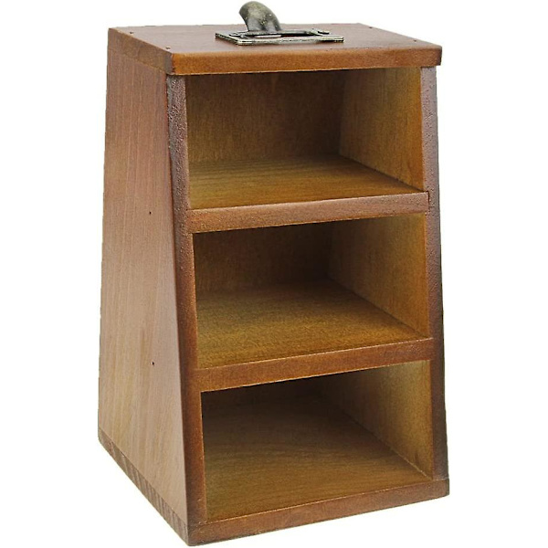 Kontor Hjemmestasjonær Retro Skrivebord Trepenn Blyantholder Mobiltelefonholder Bordplate Fjernkontrollarrangørboks Kosmetiske Børsterbeholder Desktidy