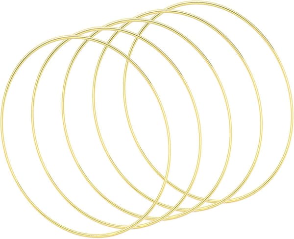 5-pack 25 cm metallkransar guld blomkrans