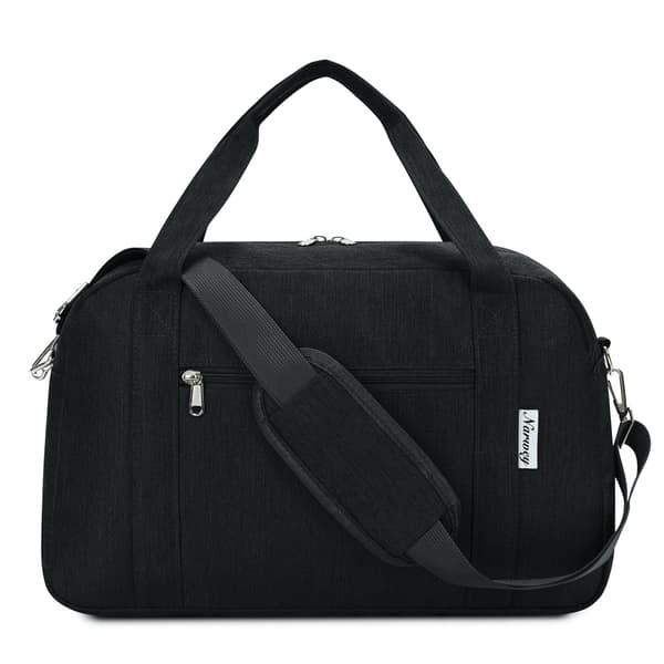 Rejsetaske 40x20x25cm Håndbagage til Fly, Sammenfoldelig, 20L Bagagepose (Sort)