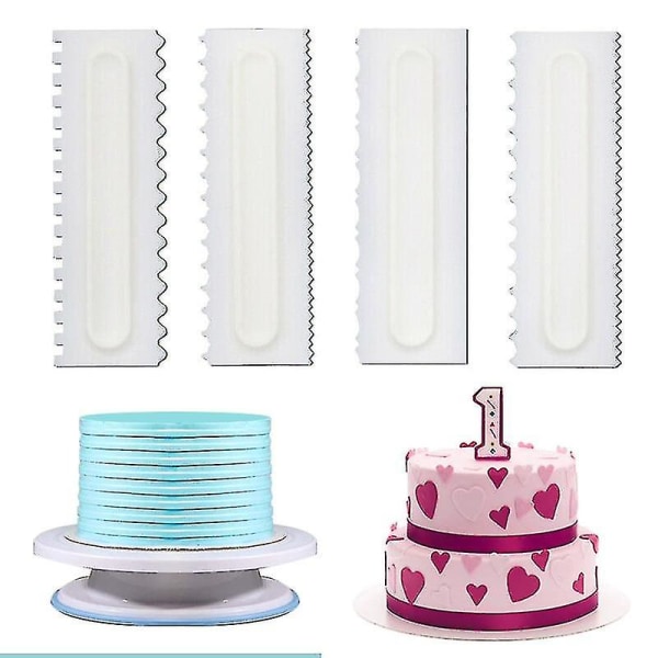 Kakun reunan koristelukampa, Smoother Tools, 4 Design Textures, Leivontatyökalut, Keittiömuotti