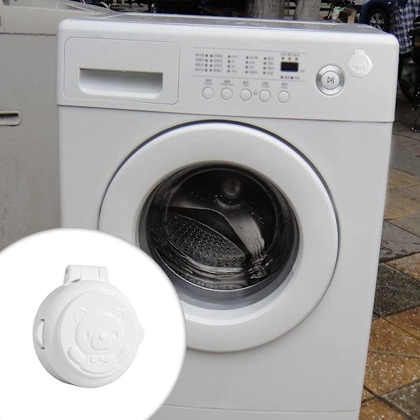 4 stk komfyr knottdeksler barnesikring bryterdeksler vaskemaskin nøkkelstart beskyttelsesdeksler for baby småbarn barnesikkerhet, hvit, (f34t) white