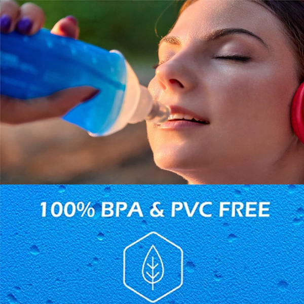 500ML Myk Flask, TPU Foldbar Løpehydreringsflaske, Myk Sammenleggbar Vannflaske for Hydreringspakke Sykling Maraton Løping Fotturer 500ml