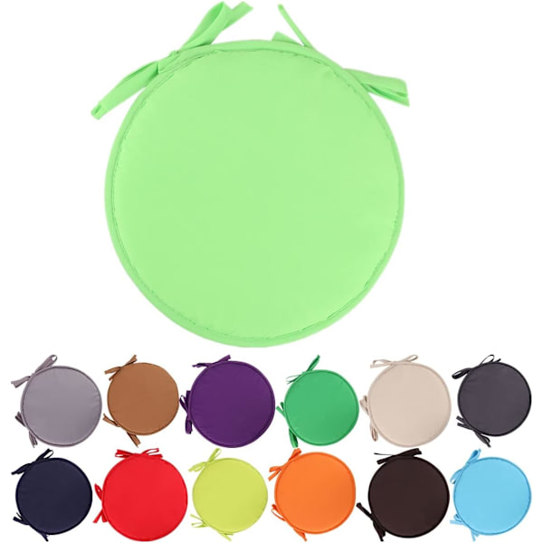 Färgglada inomhus/utomhus stolsdynor runda sittdynor trädgård uteplats hemkuddar - diameter 30cm/38cm, uteplatsmöbler kuddfodral, rund se Light Green 38cm